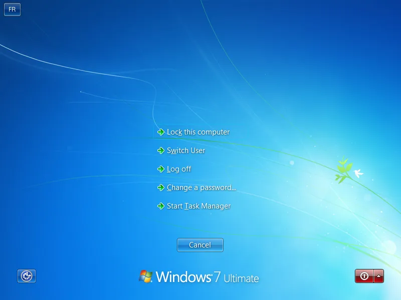 Ctrl+Alt+Del screen
