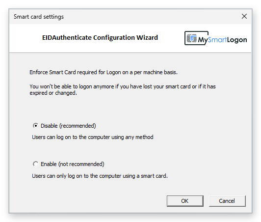 Force smart card logon