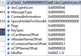 KERB_SMARTCARD_CSP_INFO structure