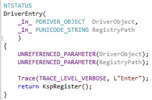 KSecRegisterSecurityProvider from DriverEntry