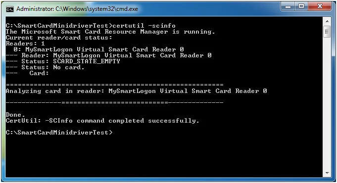 certutil -scinfo reader empty