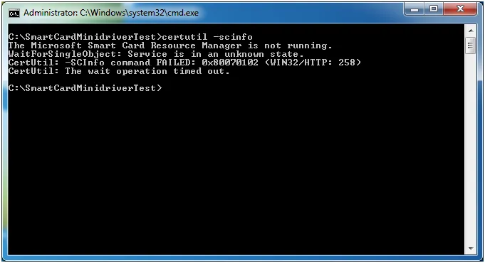 certutil -scinfo resource manager not running