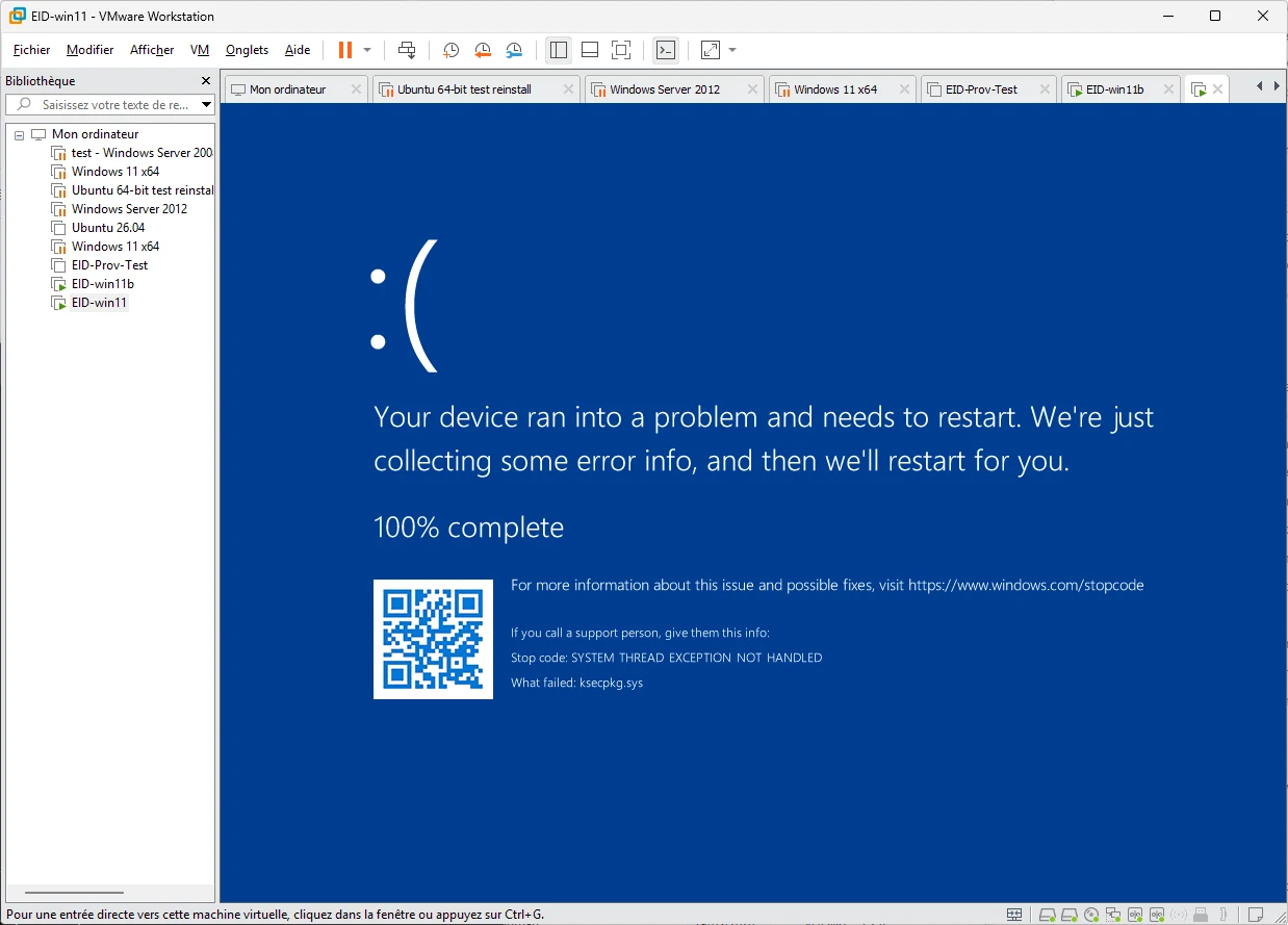 Windows BSOD: SYSTEM_THREAD_EXCEPTION_NOT_HANDLED, What failed: ksecpkg.sys