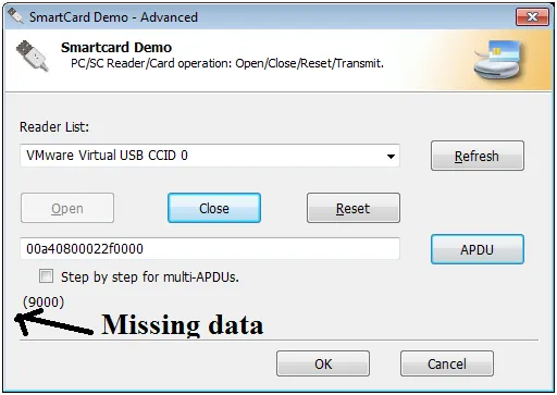 SCardDemo on virtual machine