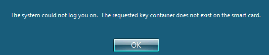 Key container does not exist error