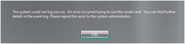 Error using smart card
