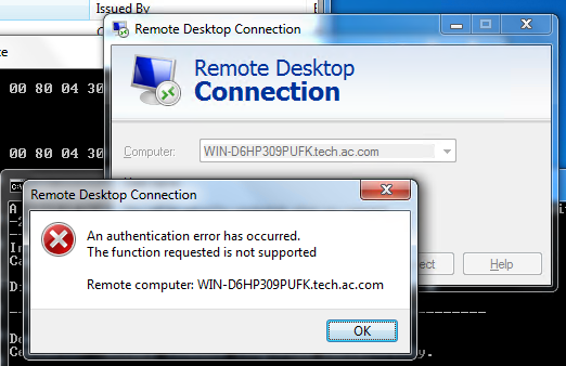 Function not supported error