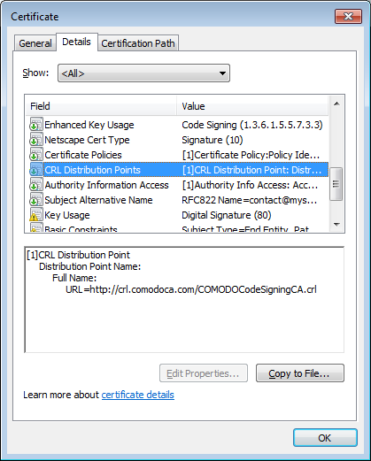certutil -urlfetch working CRL check