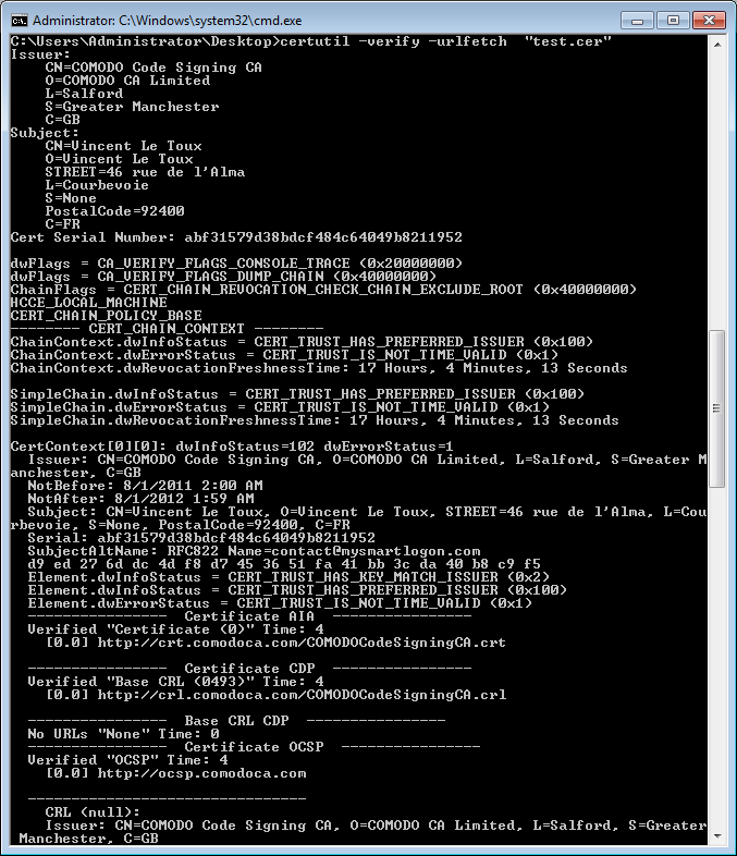 certutil -urlfetch no network error