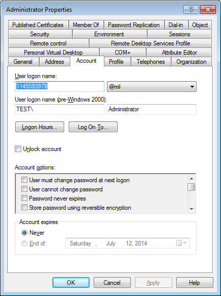 ADSI Edit editing userPrincipalName