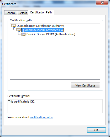 Certificate Export Wizard - format selection