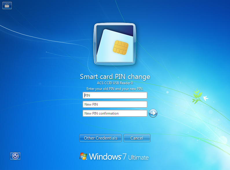 change the PIN of a smart card